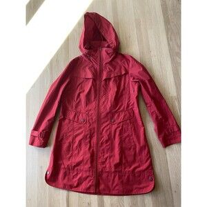 Cole Haan Signature Hooded Jacket Women's Large Red Full Zip Coat Pockets